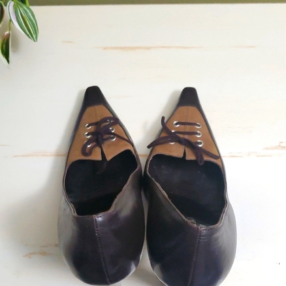 Valentino Garavani | Brown Leather and Suede Pumps with Laces Sz 37 - Picture 8 of 11